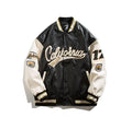 California Leather Baseball Jacket Black