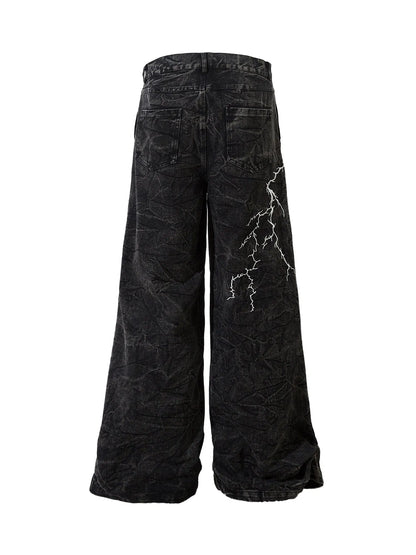 Lightning Distressed Washed Jeans