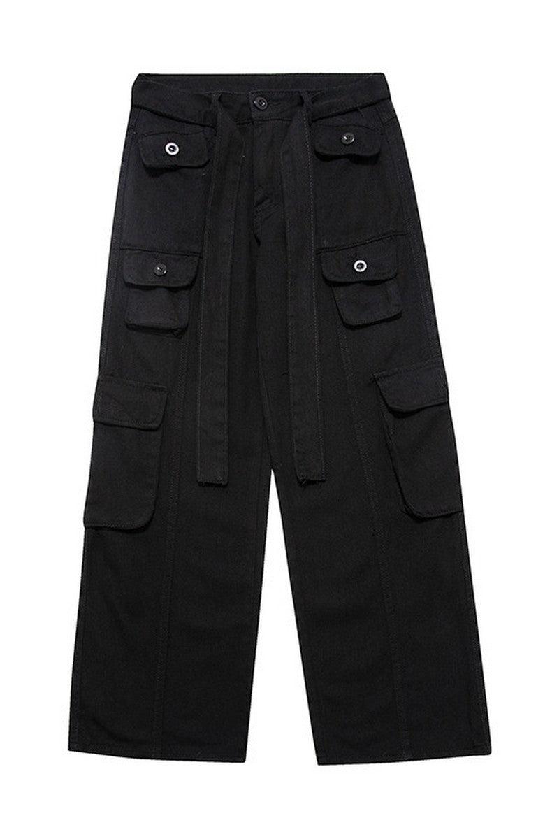 Multi Pocket Straight Trousers - Keystreetwear