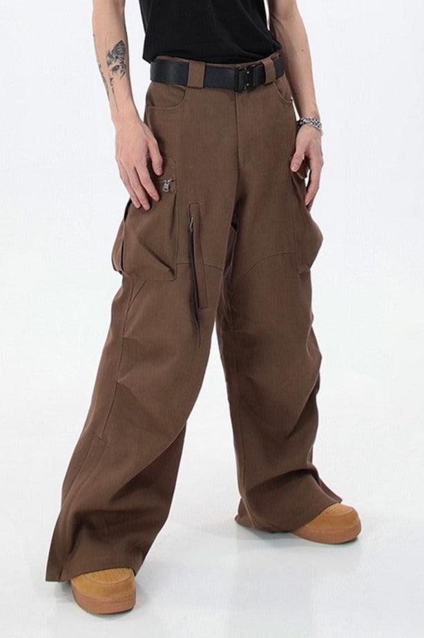 Split Straight Loose Trousers - Keystreetwear