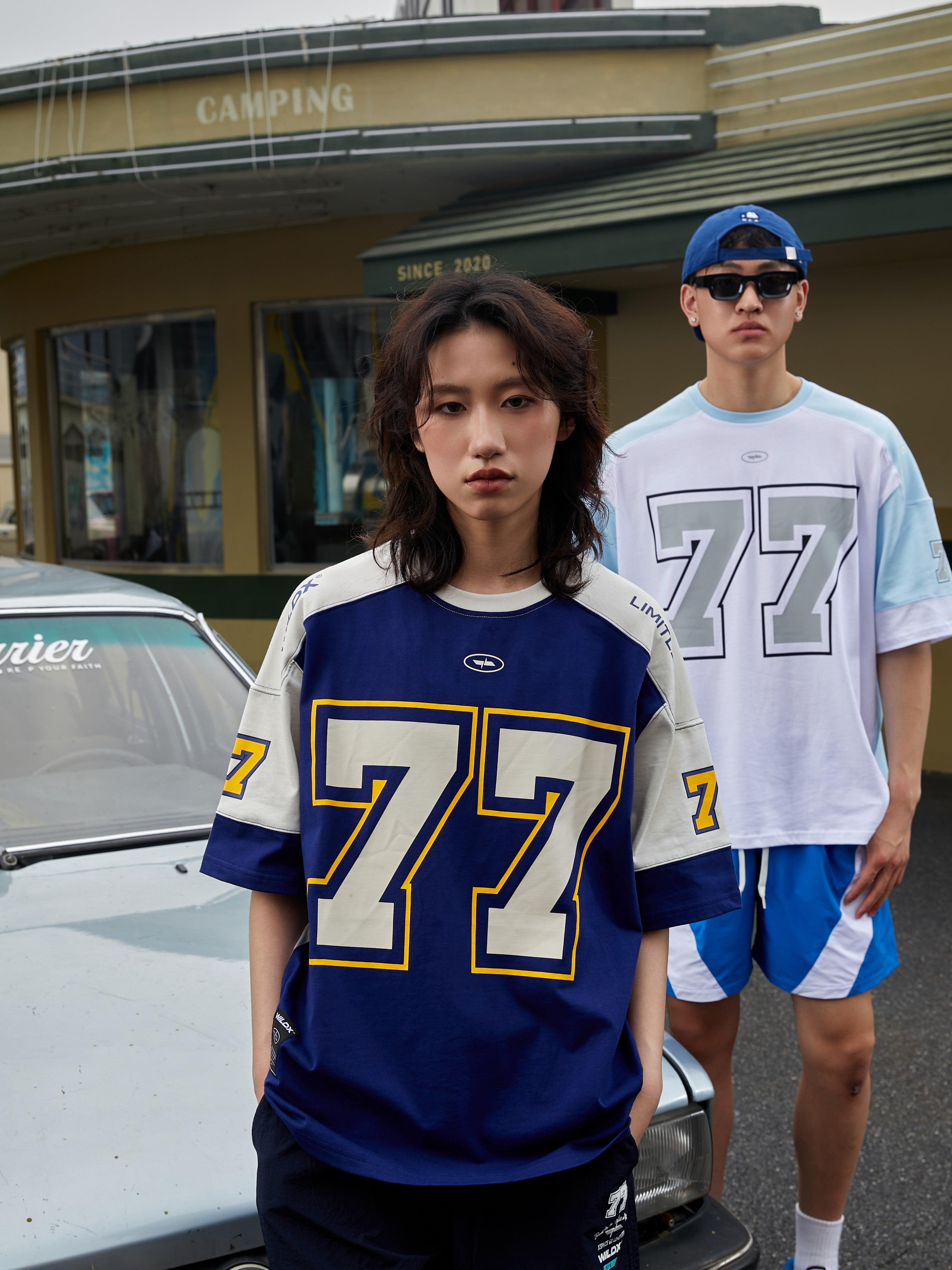 WildX 77 Hockey Jersey - Keystreetwear in Khaki Blue &amp; Navy Blue