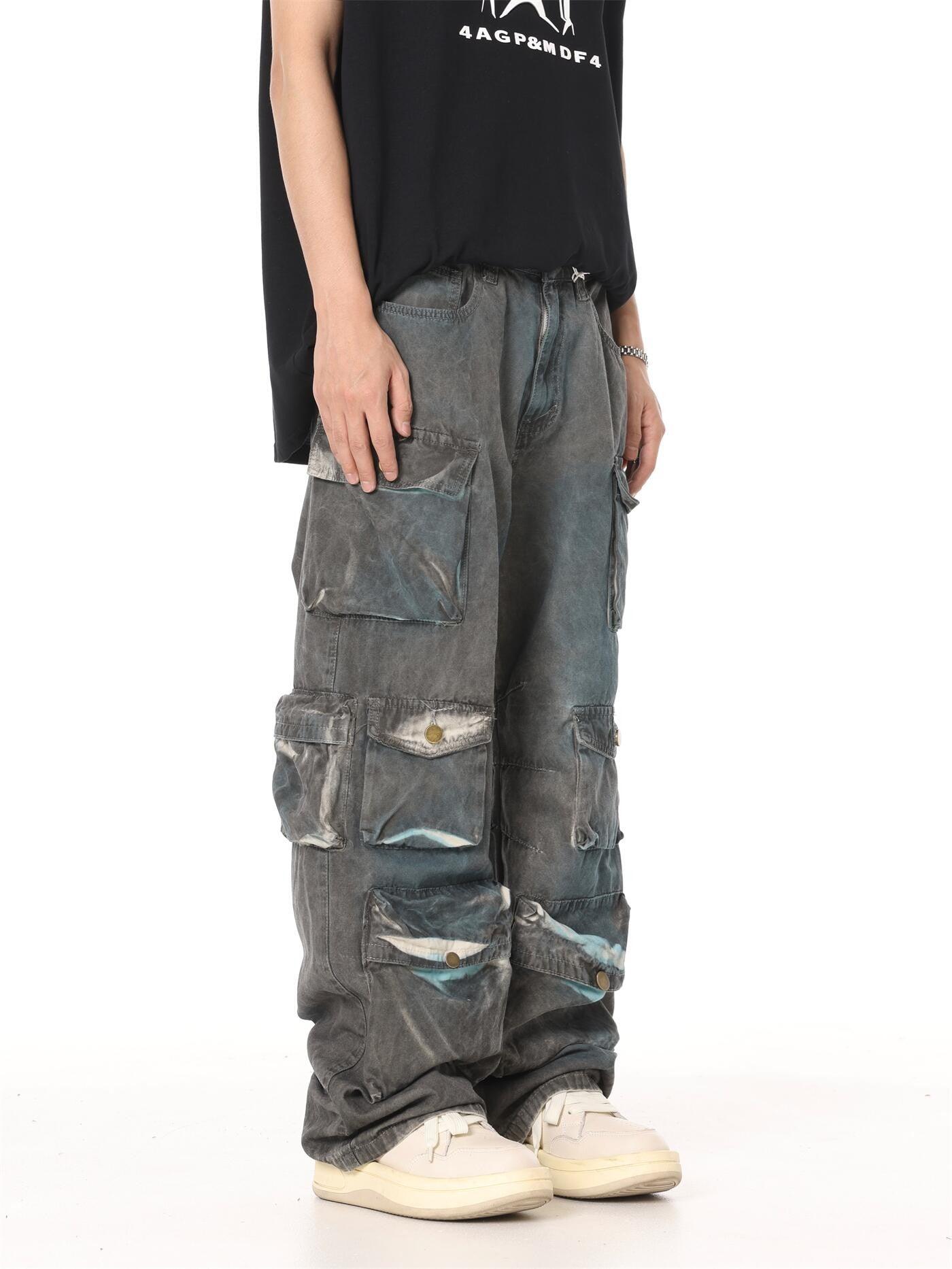 Btsg Distressed Gradient Workwear Jeans - Keystreetwear