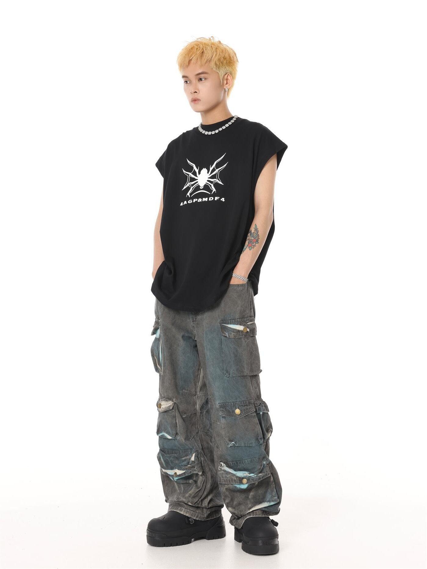 Btsg Distressed Gradient Workwear Jeans - Keystreetwear