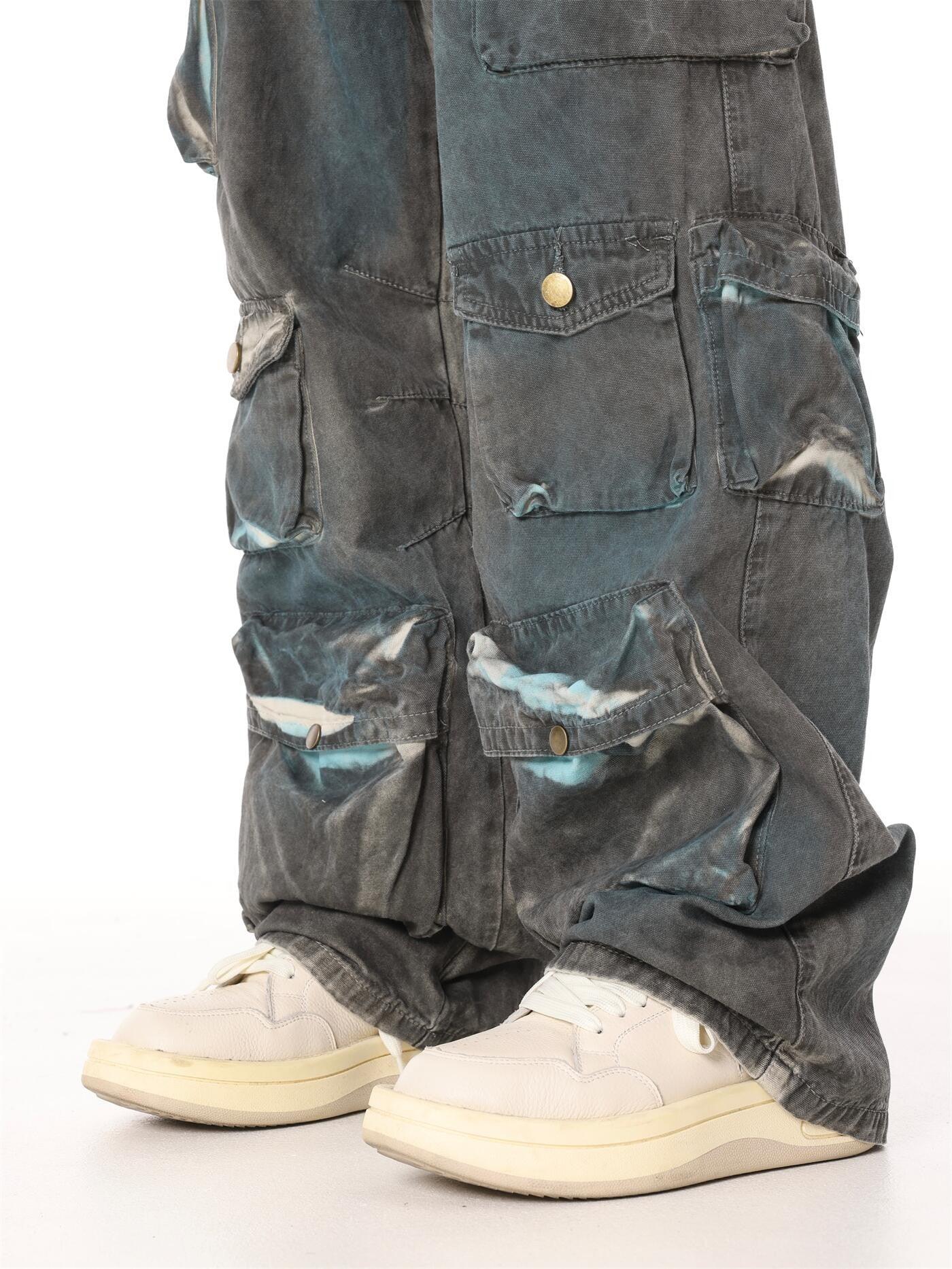 Btsg Distressed Gradient Workwear Jeans - Keystreetwear