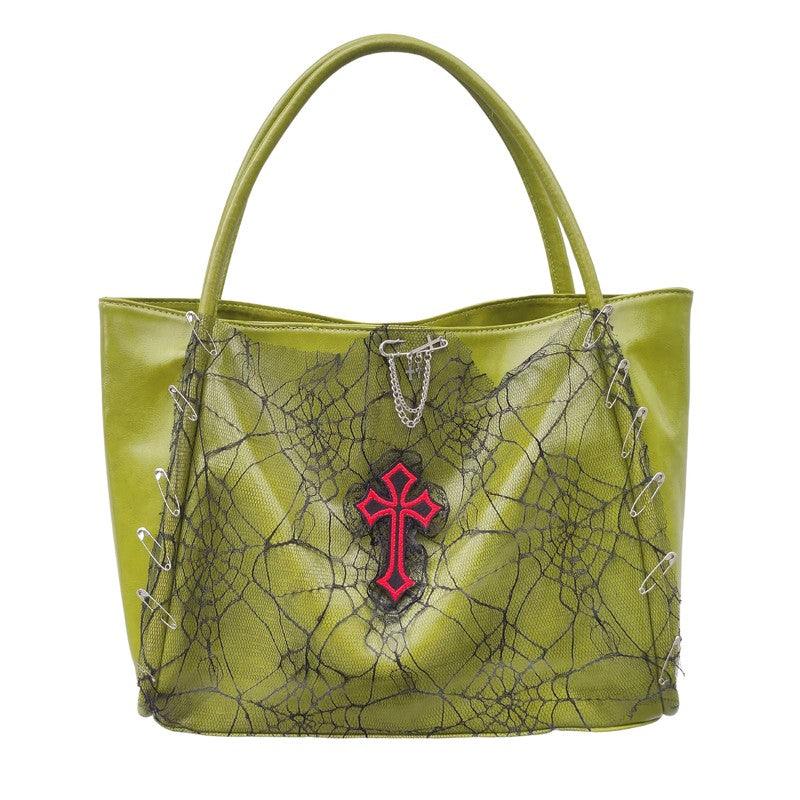 Cross Medieval Leather Tote Bag - Keystreetwear