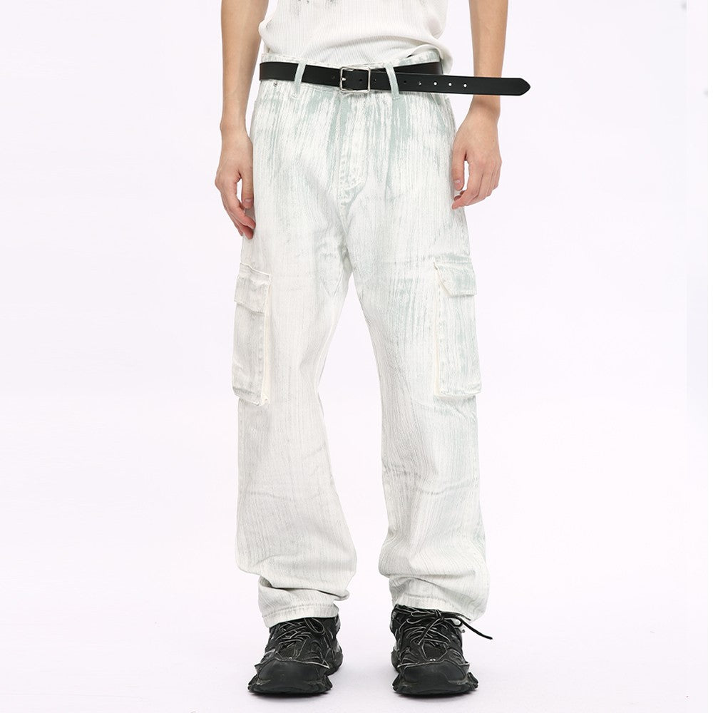 White Wash Straight Pants