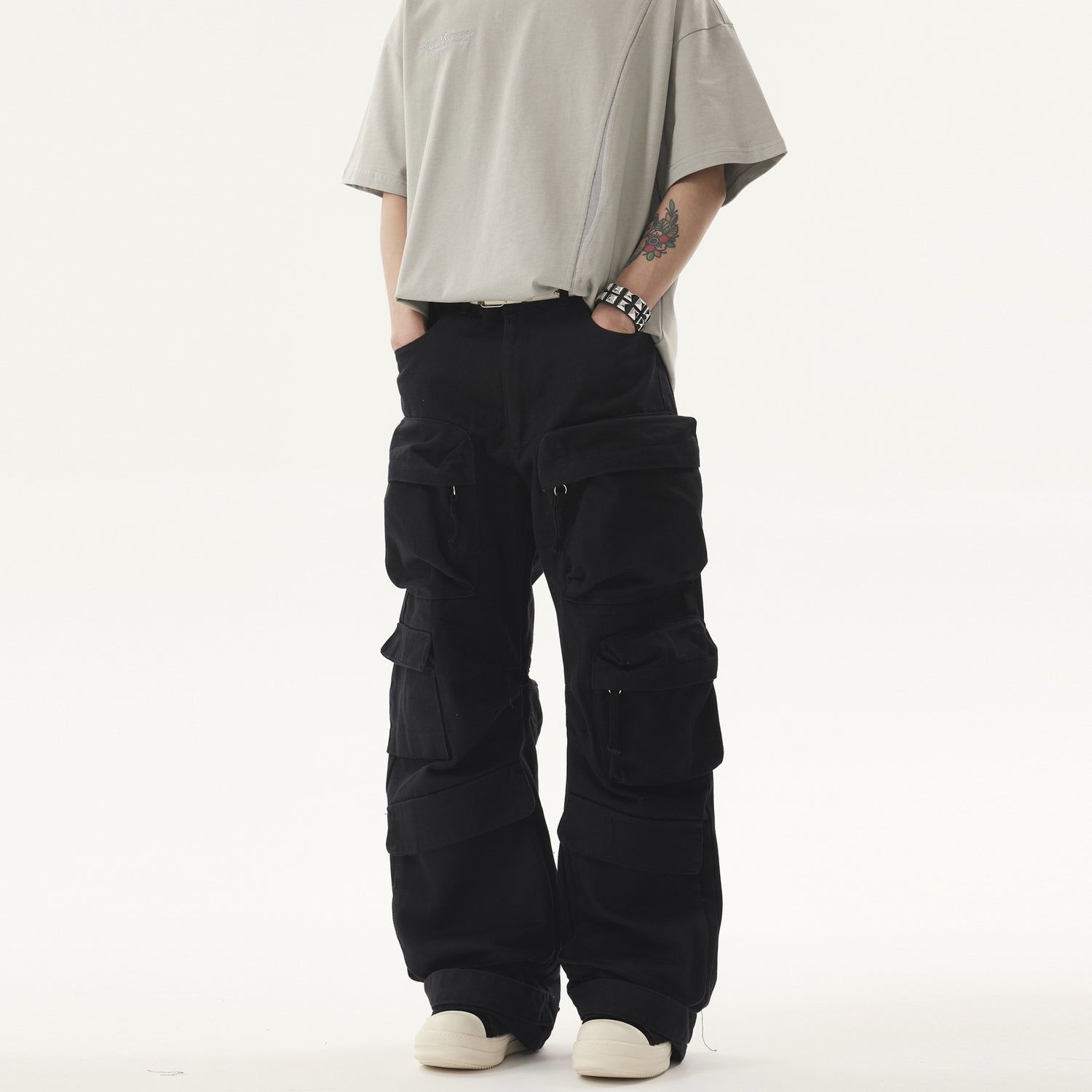 Heavy Distressed Pants Black - Streetwear