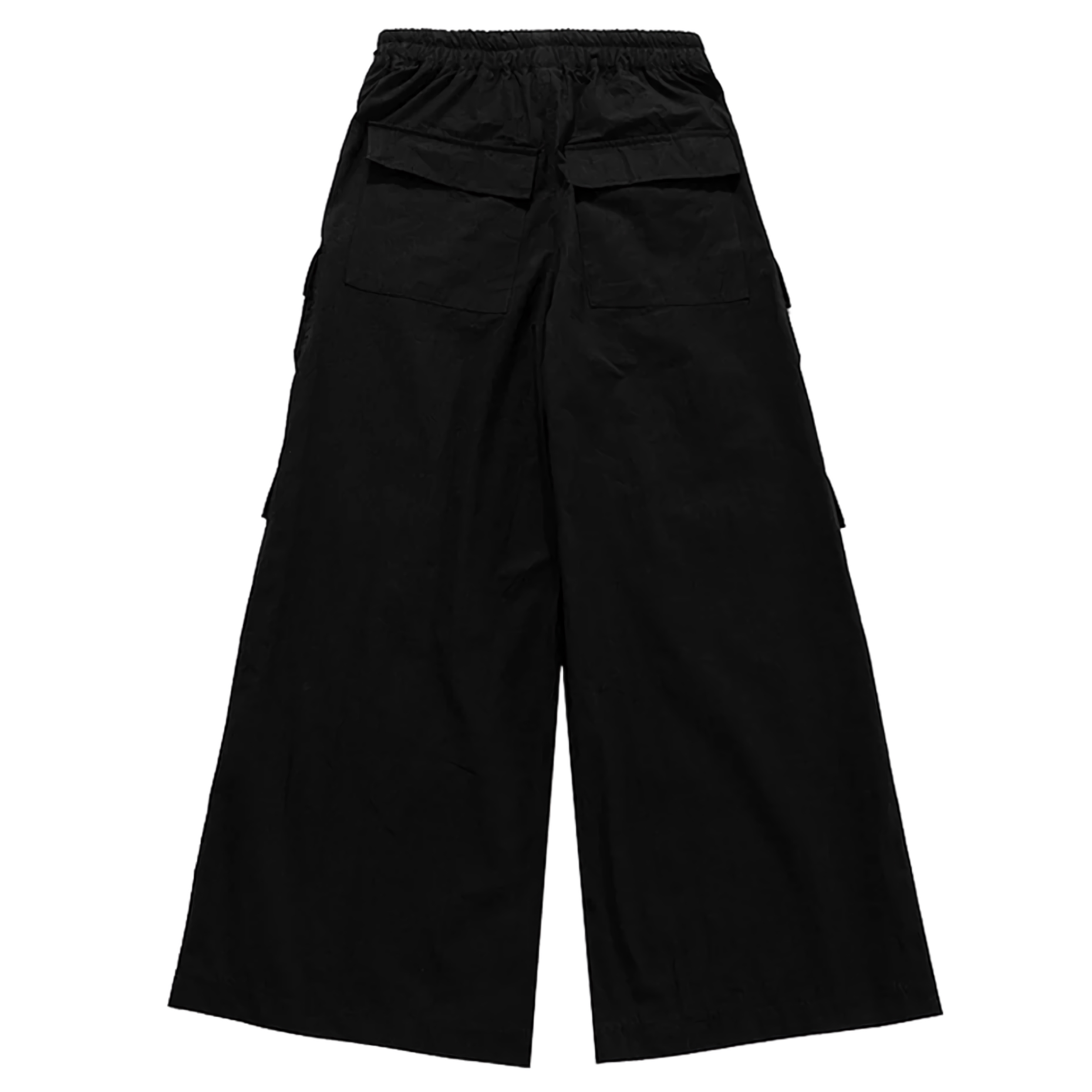 Ultra Wide Black Canvas Cargo Pants