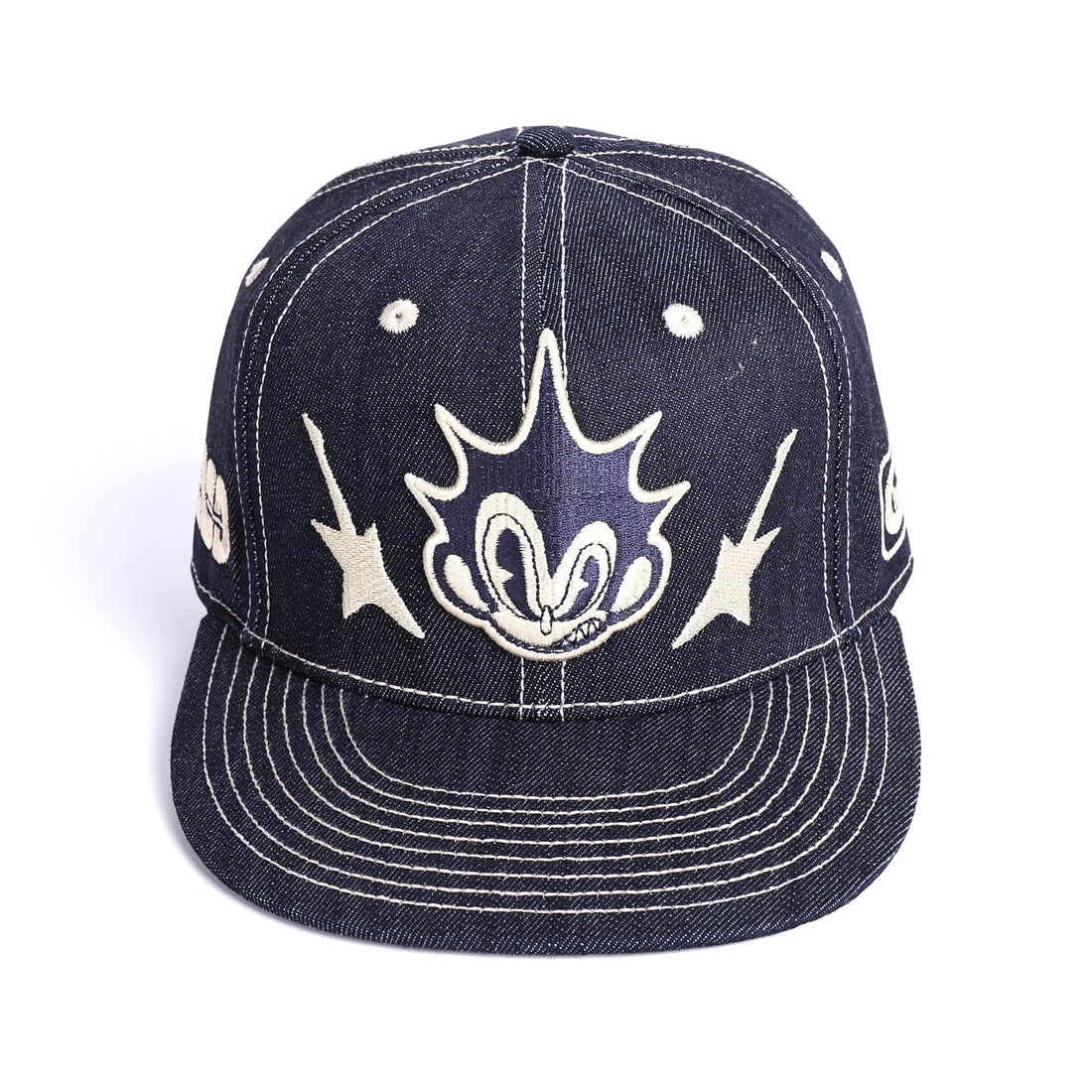 Embroidered Six Panel Denim Cap - Keystreetwear