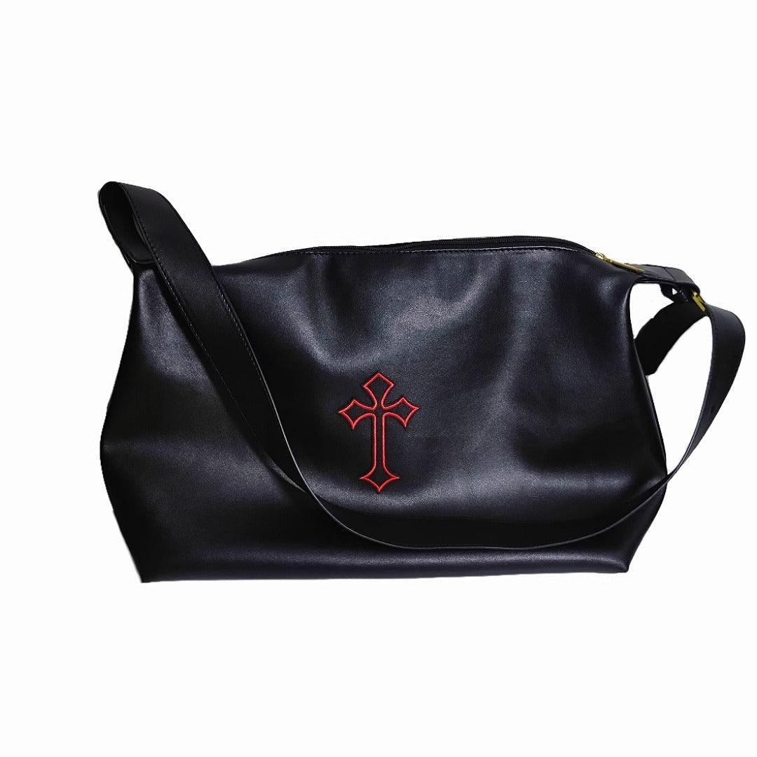 Cross Leather Tote Bag - Keystreetwear