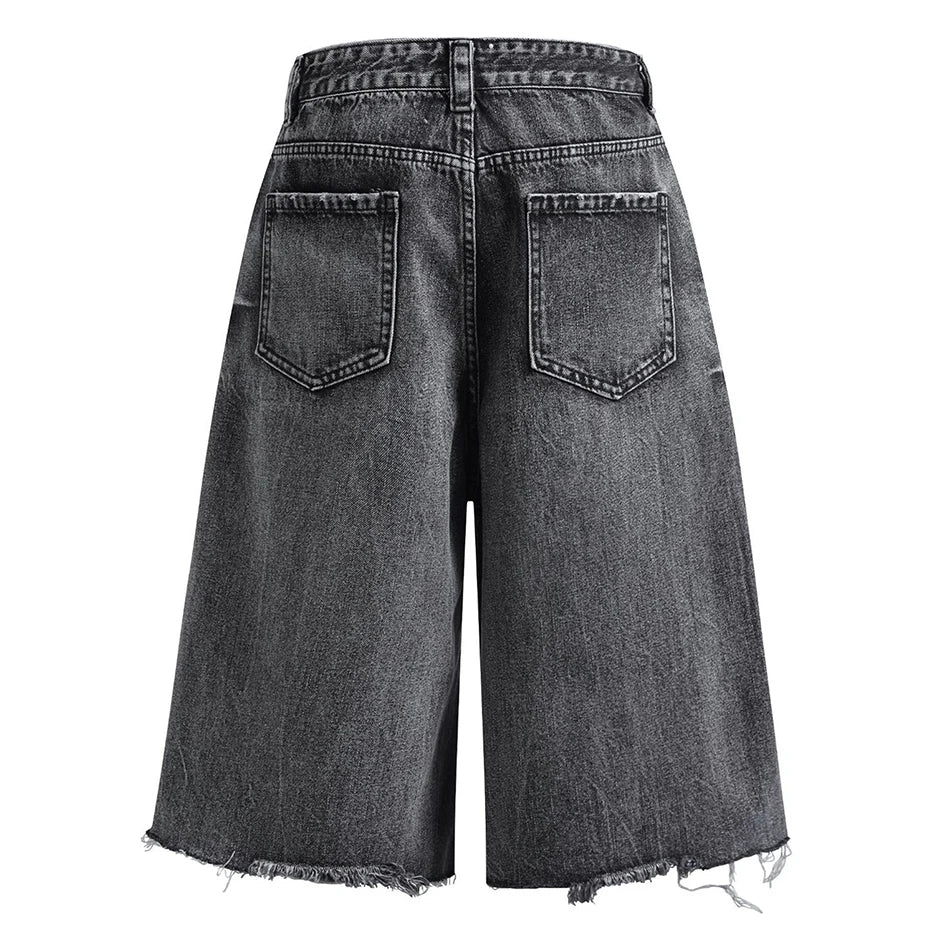 Contract Panel Baggy Denim Shorts