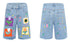 Brushstroke Embroidered Patches Denim Shorts Back & Front