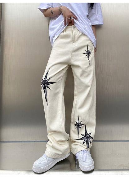 ’Starlight’ Embroidered Denim Jeans Casual Pants