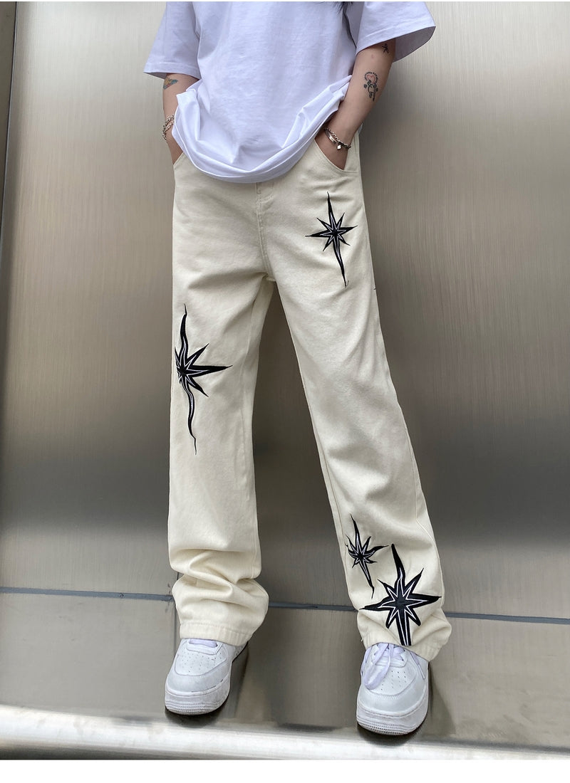 ’Starlight’ Embroidered Denim Jeans Casual Pants