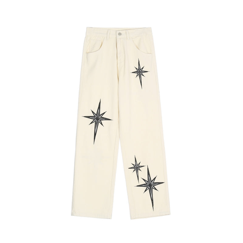 ’Starlight’ Embroidered Denim Jeans Khaki / S (28-29) Casual Pants