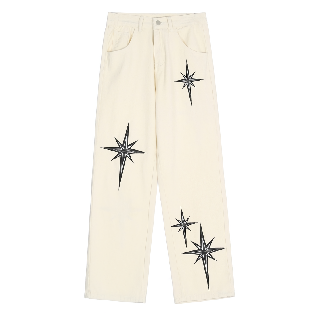 ’Starlight’ Embroidered Denim Jeans Casual Pants