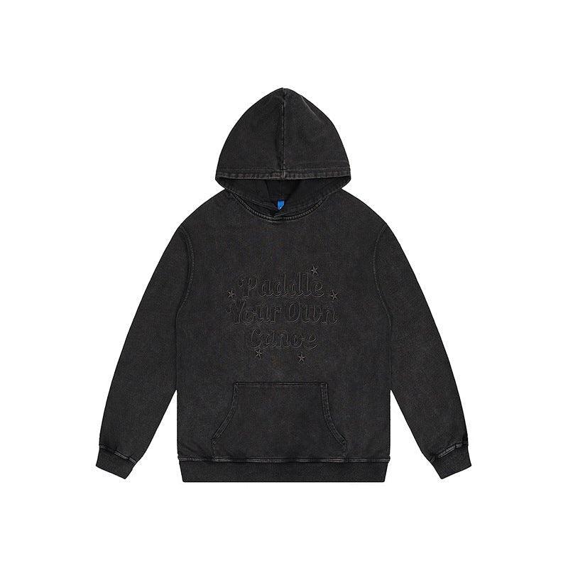 Batik Craft Loose Embroidered Hoodie - Keystreetwear