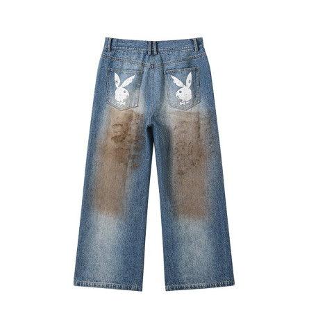 DONSMOKE/PLAYBOY Dirty Washed Jeans - Keystreetwear