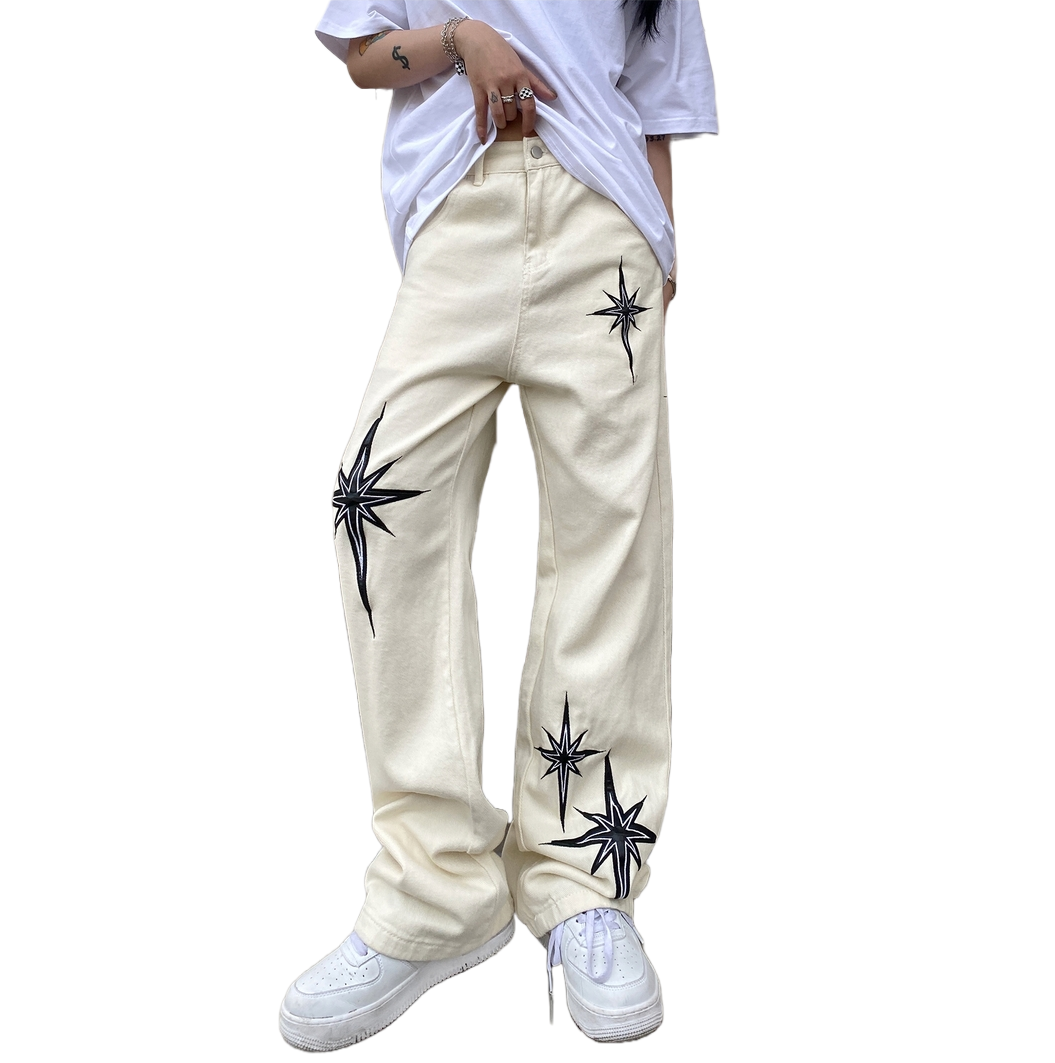 ’Starlight’ Embroidered Denim Jeans Casual Pants