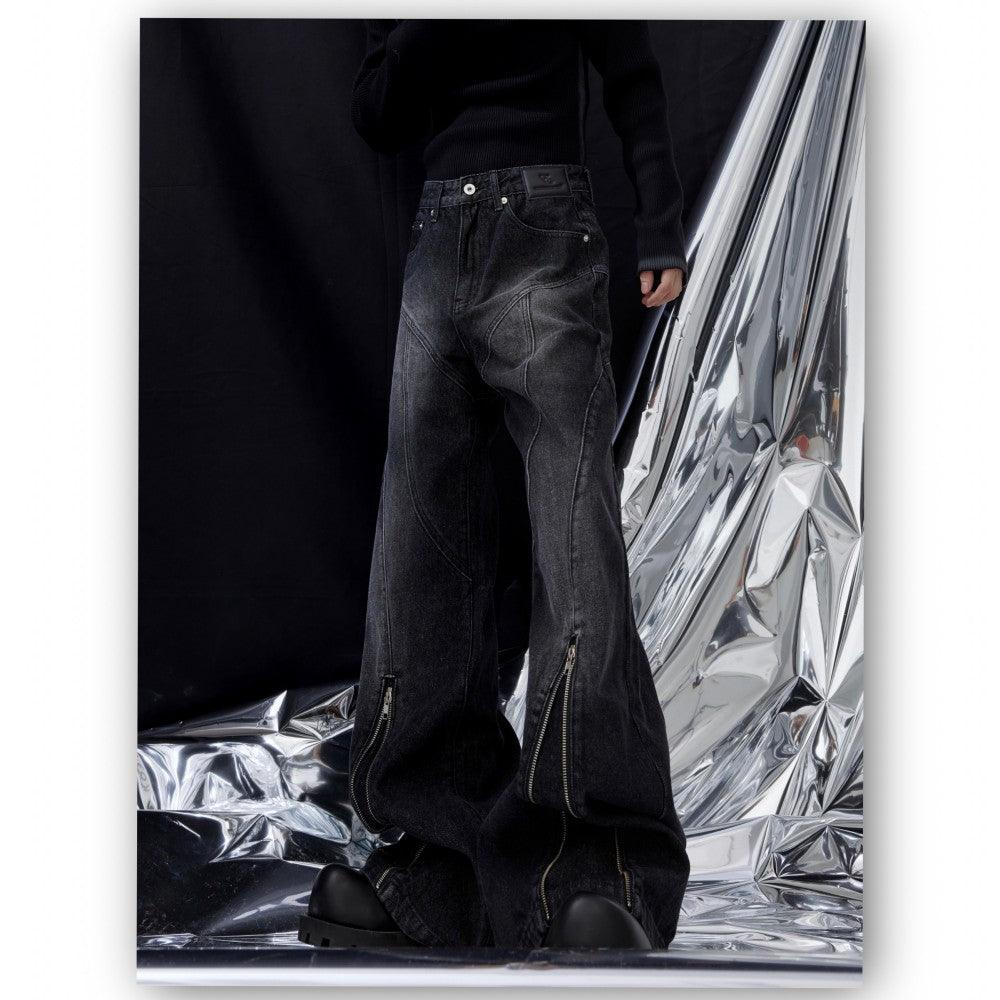 Exclusive Washed Structural Lines With Micro Flared Denims - Keystreetwear