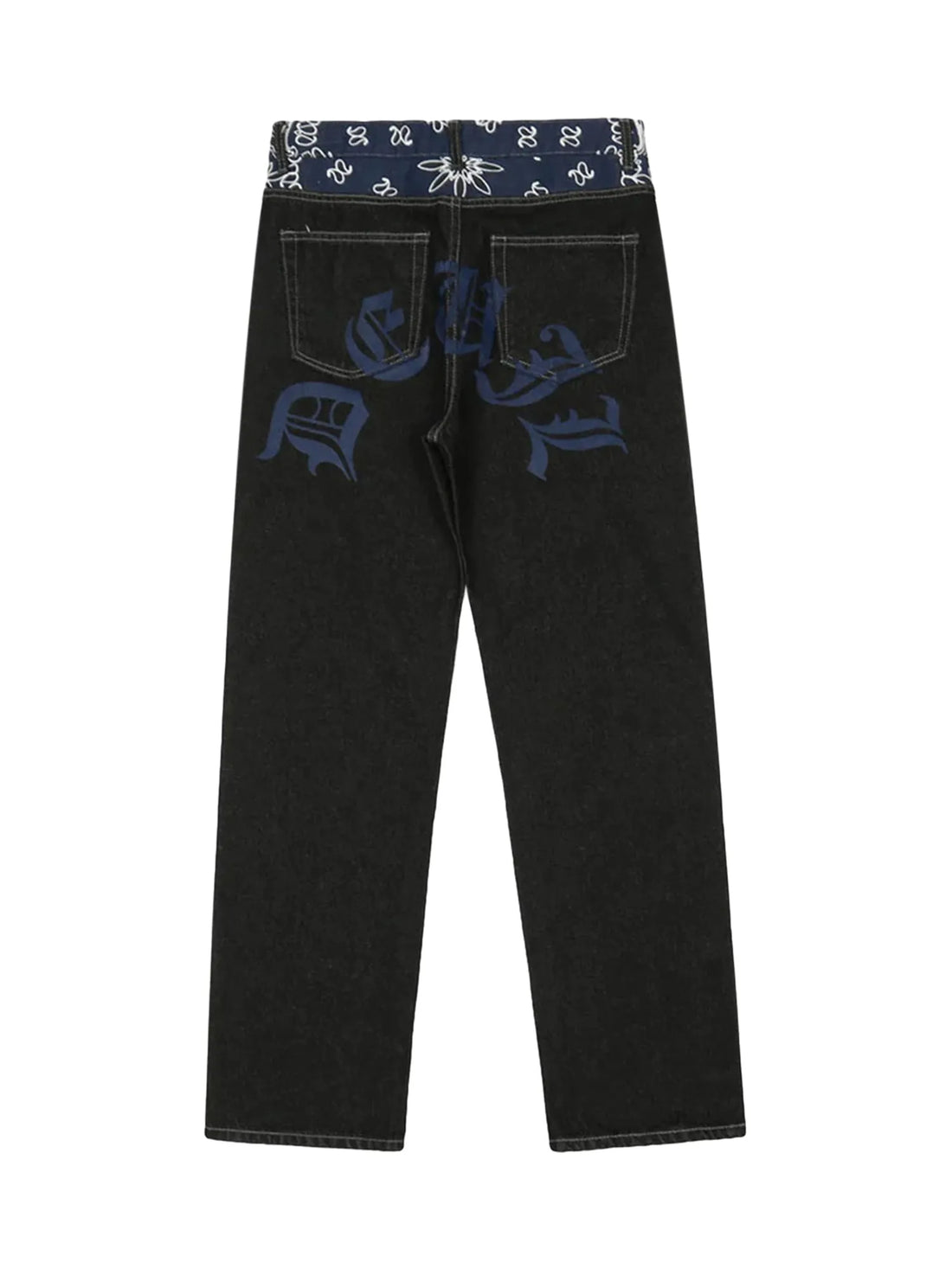 Petal Letter Baggy Jeans