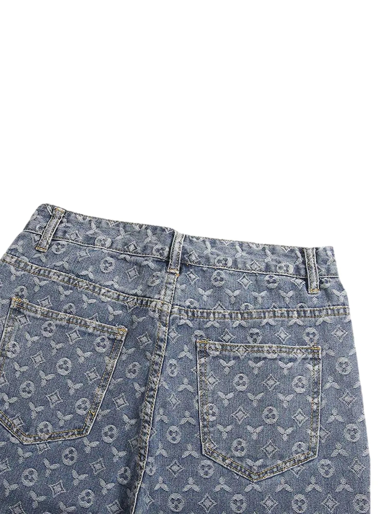 Jacquard Baggy Denim Jeans