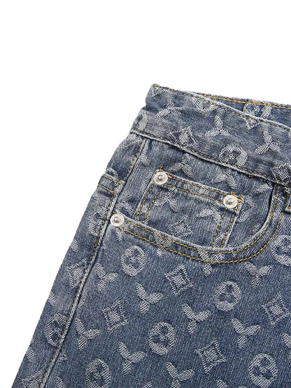 Jacquard Baggy Denim Jeans