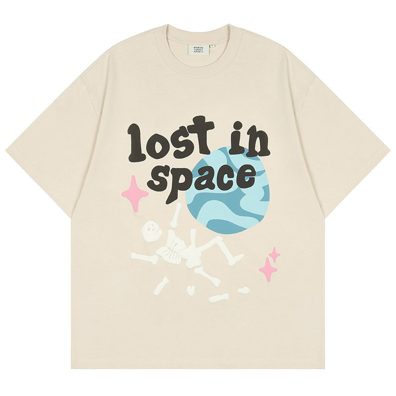 ’Lost In Space’ Graphic Print Cotton T-Shirt Black / M Tshirt