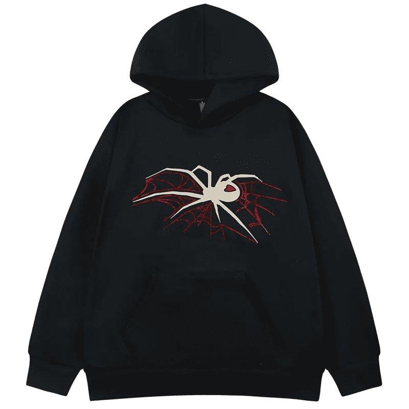Oversized Spider Web Pullover - Keystreetwear