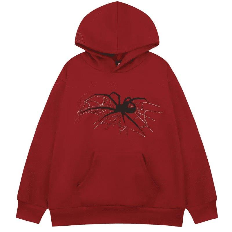 Oversized Spider Web Pullover - Keystreetwear