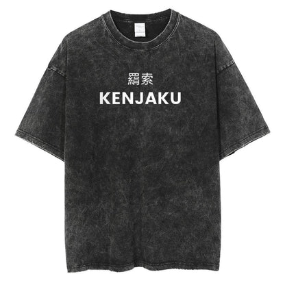 Toji Fushiguro Black Washed Cotton Tees - Keystreetwear  